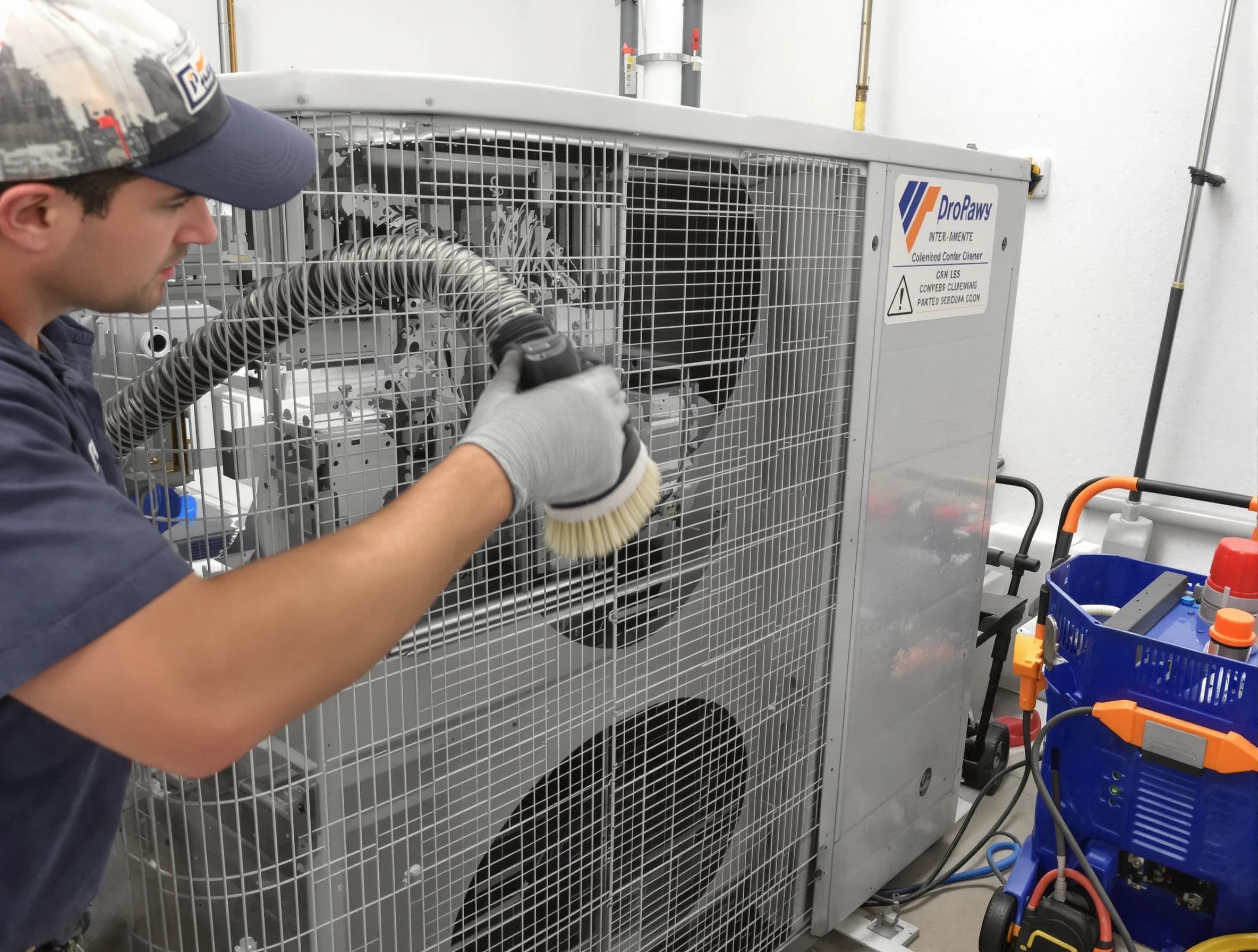 Lafayette Air Duct Cleaning specialist performing precision AC coil cleaning for improved system performance in Lafayette