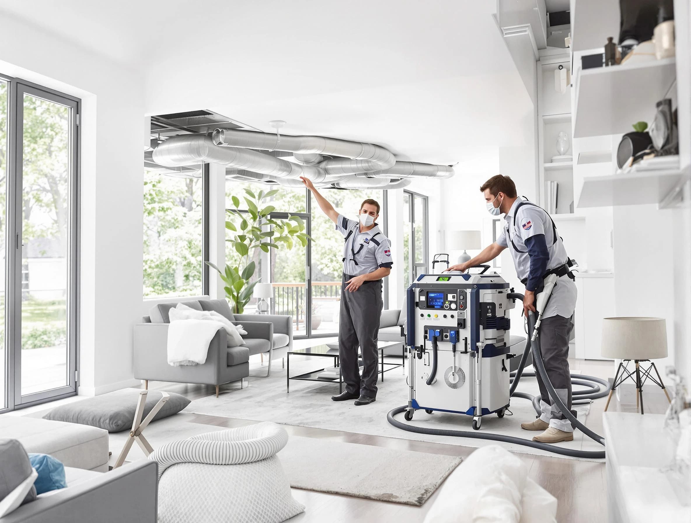 Lafayette Air Duct Cleaning professional conducting pure air duct cleaning with state-of-the-art equipment in Lafayette